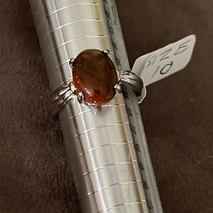 Unusual Tiger Eye Stone Silver plated Ring